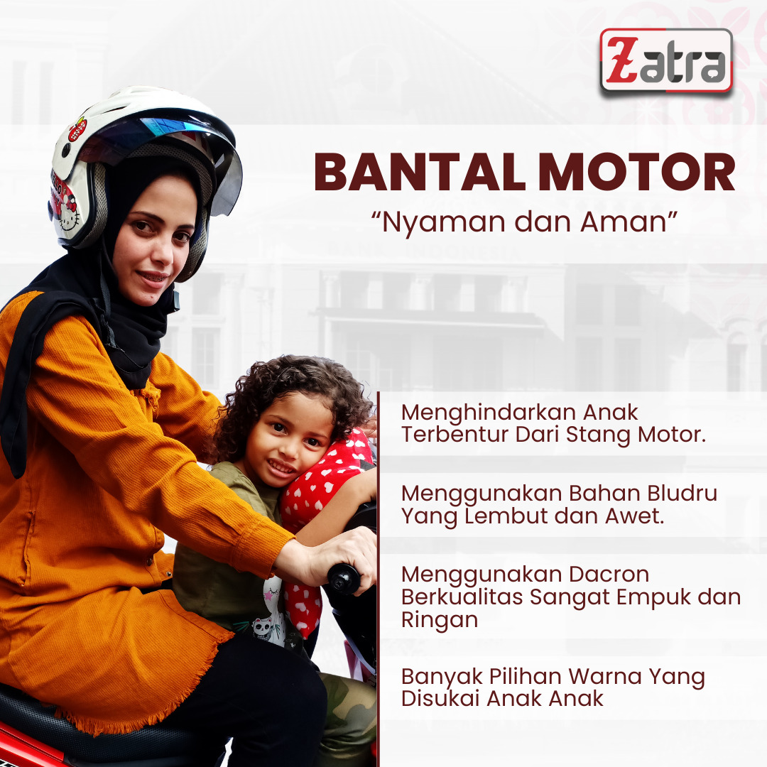 ZATRA Paket Bundling Sabuk Bonceng dan Bantal Stang Motor Karakter Printing #1