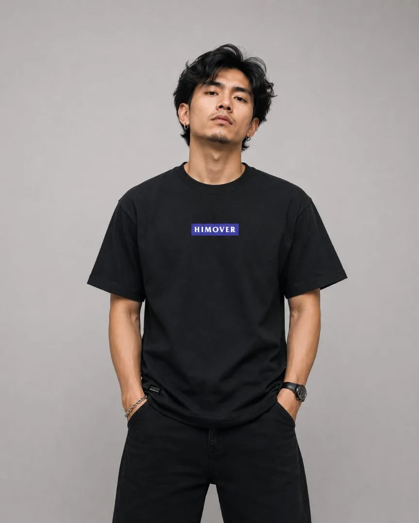 Kaos Distro Himover Font Block Wide Hitam #1