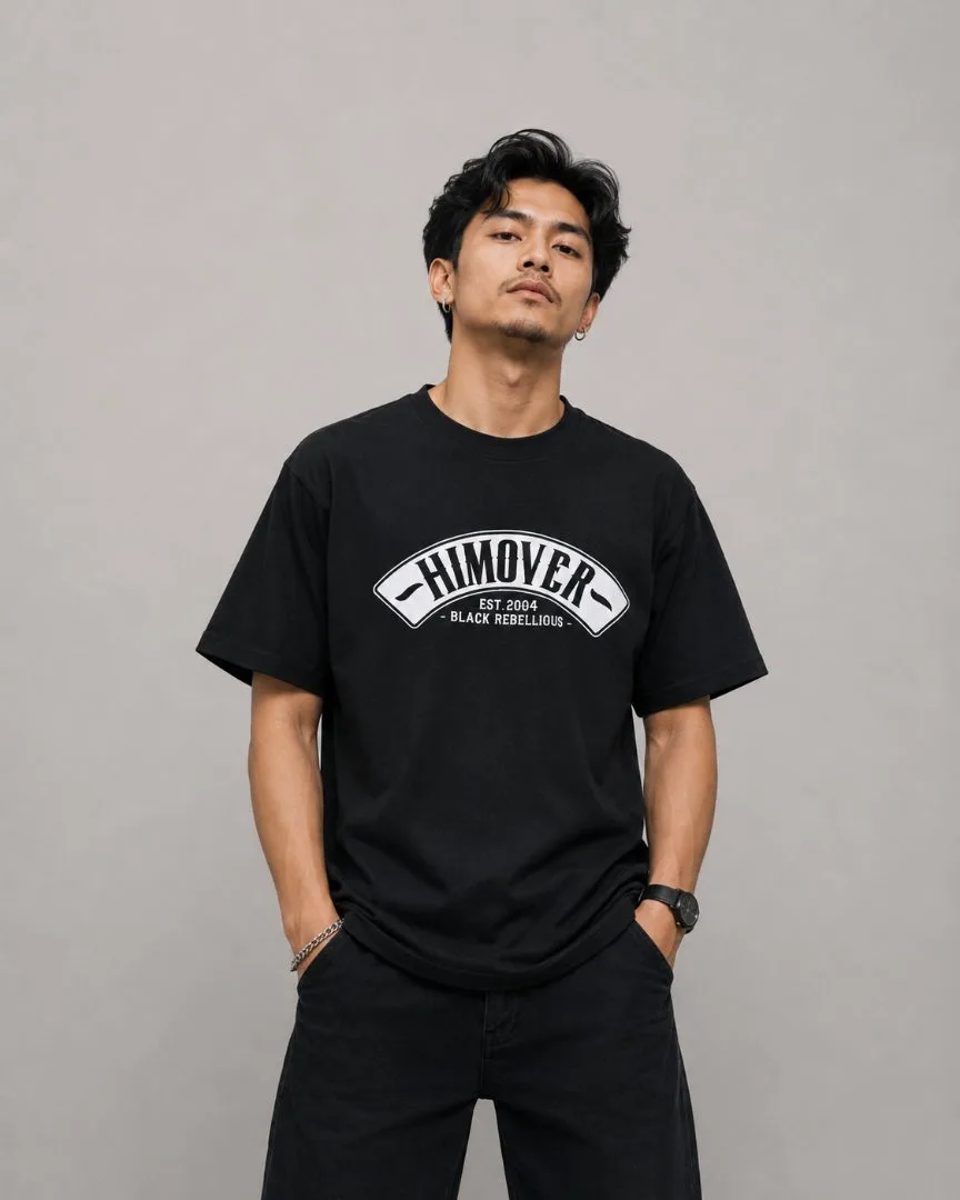 Kaos Distro Himover Logfont Hitam #1