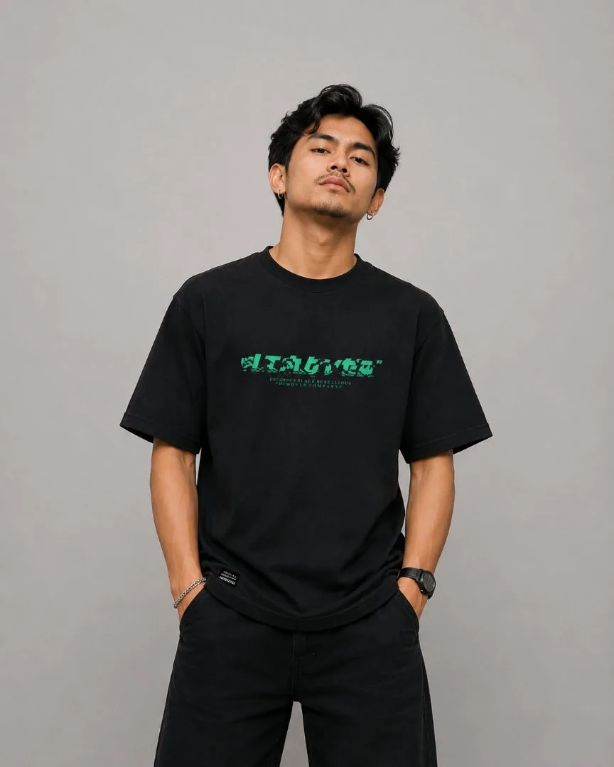 Kaos Distro Himover Nipon Beach Hitam #1