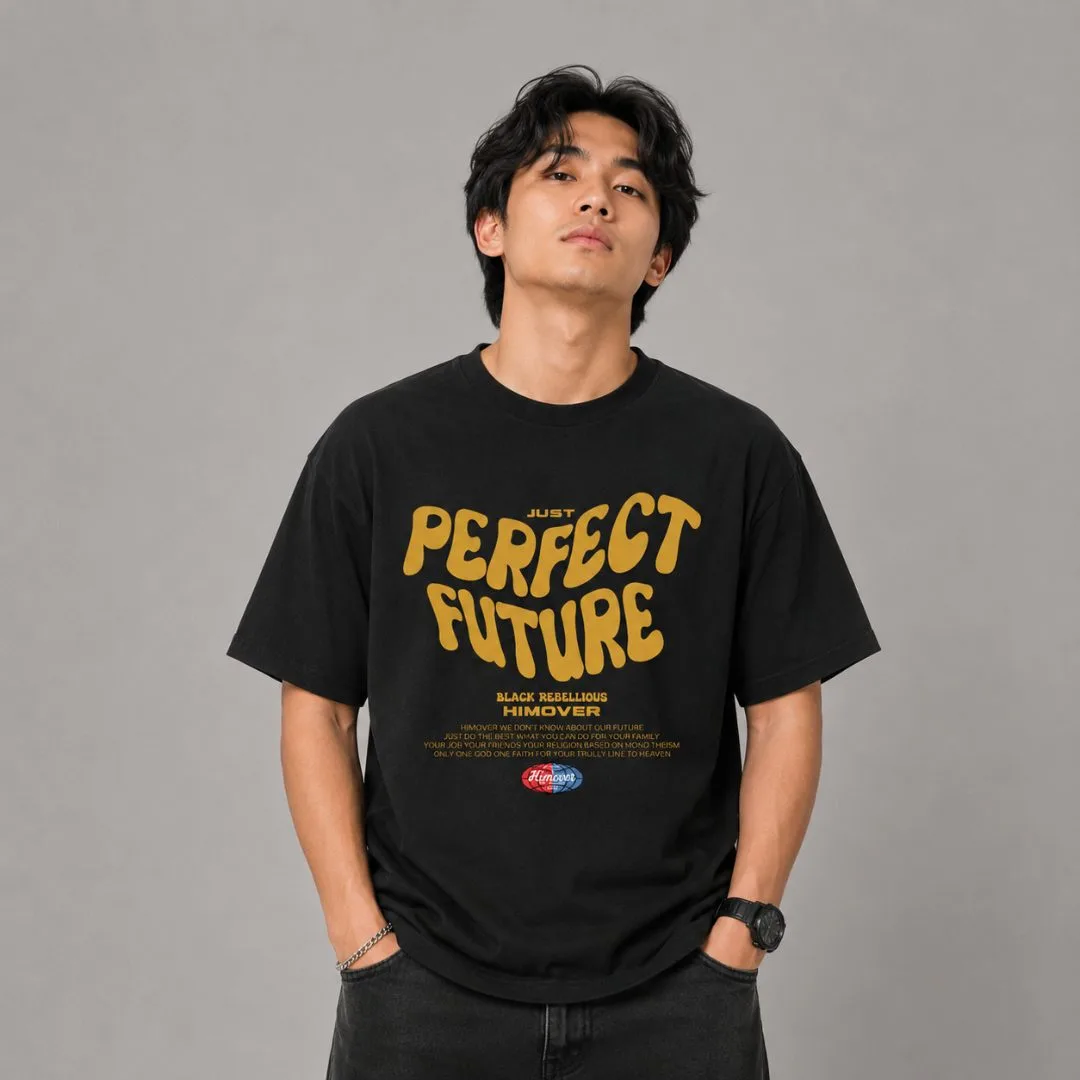 Kaos Distro Himover Perfect Future Hitam #1