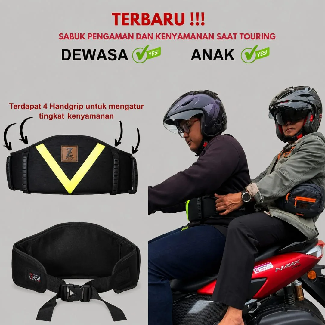 ZATRA Sabuk Pengaman Boncengan Motor Untuk Touring #1