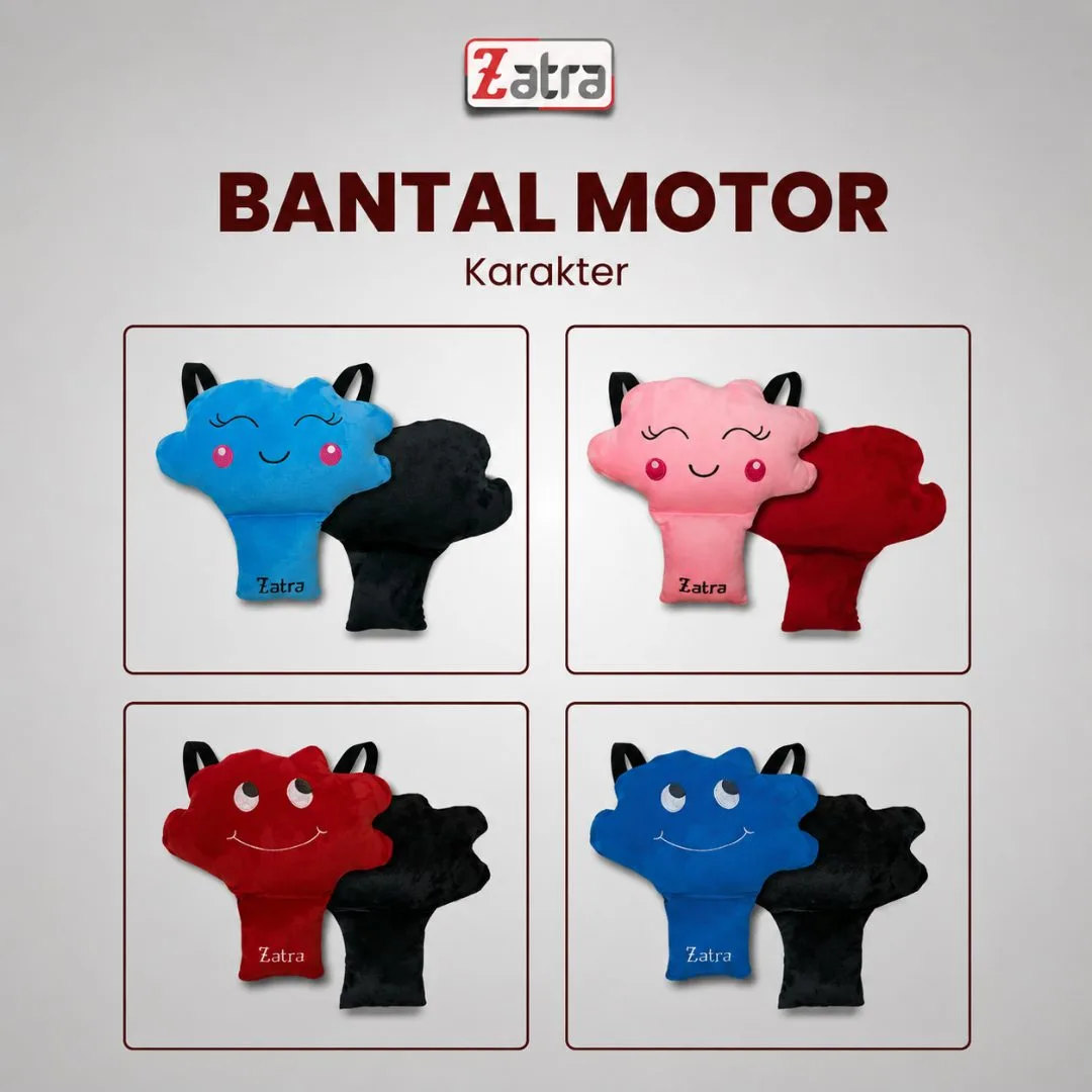 ZATRA Bantal Stang Motor Karakter Awan Lucu #1
